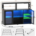 thumbnail image 4 of Homieasy Bar Cabinet with Power Outlets, Liquor Cabinet with Led Lights and Glass Holder, Storage Buffet Cabinet Coffee Bar Cabinet for Liquor, Wine Cabinet with Racks, Black, 4 of 6
