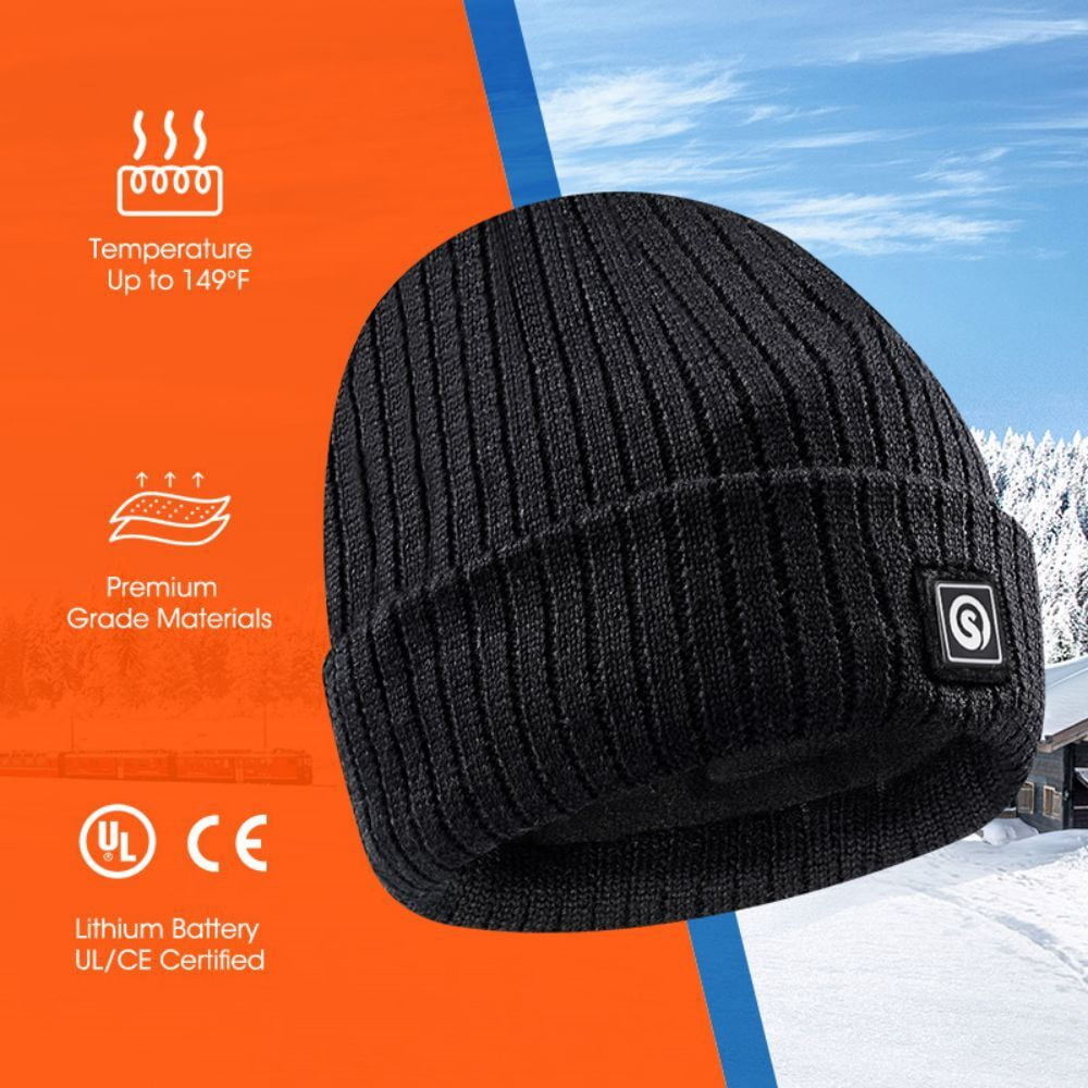 Savior Heat Winter Beanie Hats for Men Women Electric Insulated Hunting Beanie Rechargeable Battery Heating Cap with 3 Heat Tempo