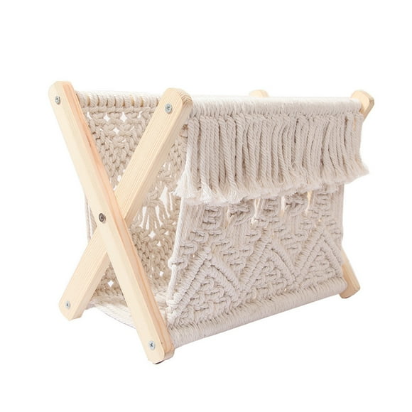 Inteprter Revistero Periódicos Cuerda de algodón Soporte de almacenamiento Hogar Baño Dormitorio Oficina Guardería Decoración Cesta de pie Almacenamiento y organización del hogar
