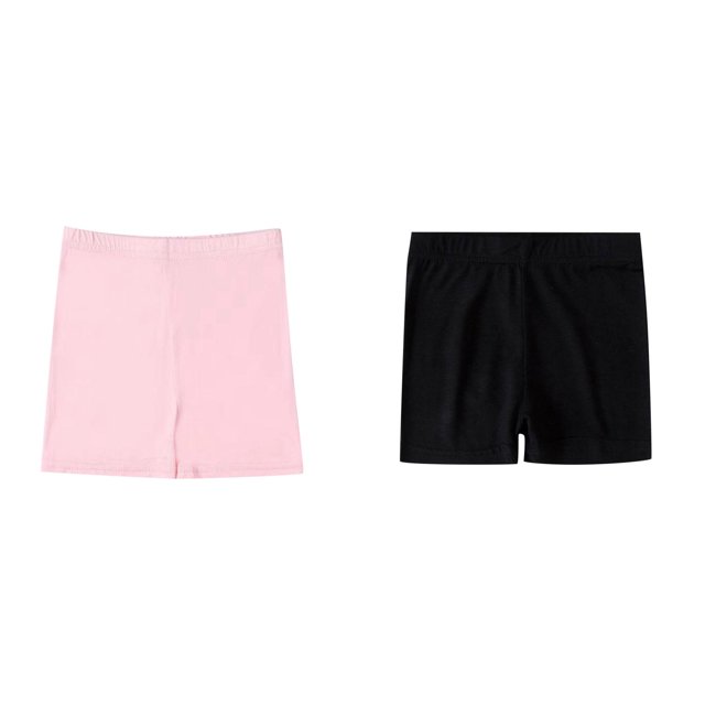 (2-Pack) Rinsvye Kids Girls Dance Shorts Girls Breathable Solid Color Breathable Bike Girls Bikini Shorts