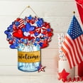 thumbnail image 4 of Chmadoxn 4th of July Hanging Door Sign, Independence Day Decorations American Village Wooden Plaque with Rope, Wood American Flag for Front Door Porch Wall Window Decor, 4 of 7