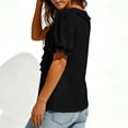 thumbnail image 6 of Summer Outfits for Women Ruffle Tops Dressy Casual Short Sleeve Blouses Lightweight V Neck Flowy Tee Shirt (M, Black), 6 of 7