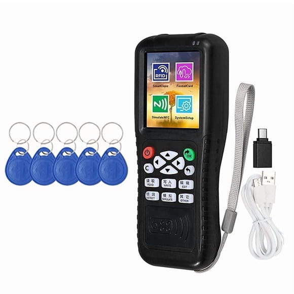 X100 RFID NFC Smart Card Reader Writer+5 X 5200 Keychain RFID Duplicator ID IC Card Programmer Encrypted Key Copier