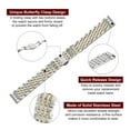 thumbnail image 4 of Uxcell Stainless Steel Watch Bands 18mm Double Pressing Butterfly Clasp Metal Solid Steel Chain Watch Strap, Silver Gold, 4 of 7