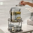 thumbnail image 1 of Glass Beverage Dispenser Set 4 Glasses And Stand, 3.5L Tap Dispenser For Juices And Cocktails, Heat Resistant Silver, 1 of 5
