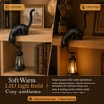 thumbnail image 2 of Cat Shelf Hook with Vintage Lantern,Bookshelf Lantern Light，White | Resin Cat Shelf Sitter,Stable Edge-Sitting Design,Wall-Mounted Key Hook for Reading Corners & Entryway Hallway Dercor, 2 of 11