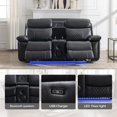 thumbnail image 7 of Othniel Power Loveseat Recliner Sofa with Bass Speaker,LED Light,USB Port,Cup Holder,Storage Console Black, 7 of 7