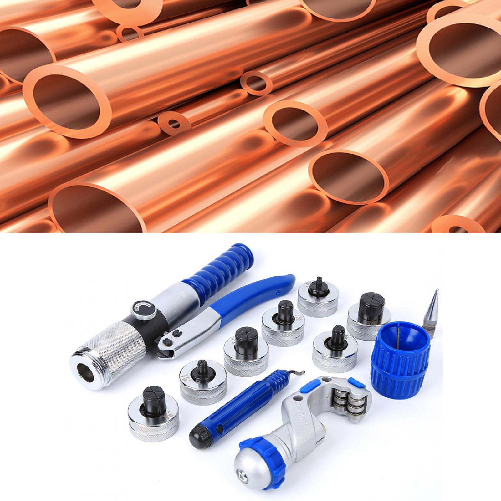 Pipe Flaring Tool Hydraulic Tube Expander 7PCs Expander Heads CT-300A Tubing Expanding Tool 10-28mm with Case for Copper Aluminum Pipes Tubes 