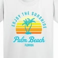 thumbnail image 4 of Inktastic Summer Enjoy the Sunshine Palm Beach Florida in Blue Youth T-Shirt, 4 of 5