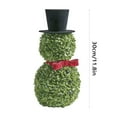 thumbnail image 3 of Christmas Snowman Topiary Ornament 11.8'' Artificial Snowman Shaped Topiary Tree Ornament with Red Bow Santa Hat Boxwood Topiaries for Christmas Indoor Outdoor Home Decor, Christmas Snowman Topiary, 3 of 8
