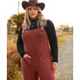 thumbnail image 5 of CASSIE LIZ Jumpsuit for Women Plus Size 5X Brick Red Adjustable Strap Dressy Fall Casual Sleeveless Wide Leg Winter Overalls Outfits Clothes with Pocket 5XL 26W 28W, 5 of 11