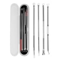 thumbnail image 1 of 4PCS Blackhead Remover Pimple Comedone Extractor Tool Acne Kit - Treatment for Blemish, Whitehead Popping, Zit Removing for Risk Free Nose Face Skin - Silver, 1 of 7