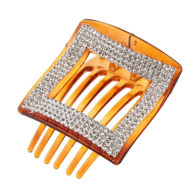 Pinza para el pelo con brillantes diamantes de imitación café