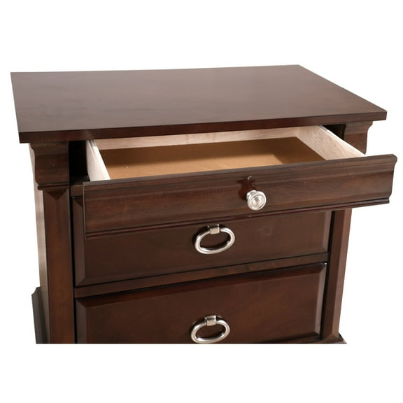 Passion Furniture Triton 3-Drawer Cappuccino Nightstand (27 in. H x 17 in. W x 26 in. D)