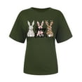 thumbnail image 4 of VBTAPA Bunny T-shirt for Women 2025 Easter Graphic Tees Egg Hunt Themed Printed Short Sleeve Crewneck Tee Tops Prime Sales Today Army Green L, 4 of 6