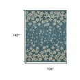 thumbnail image 3 of 9' X 12' Turquoise and Cream Floral Area Rug, 3 of 5