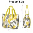 thumbnail image 3 of Tote Bag for Women - Yellow and Gray Modern Art Geometric Shoulder Bag - Large Utility Work Duffle Bag with Zipper Handbag for Travel, Work, Sprots, 3 of 5