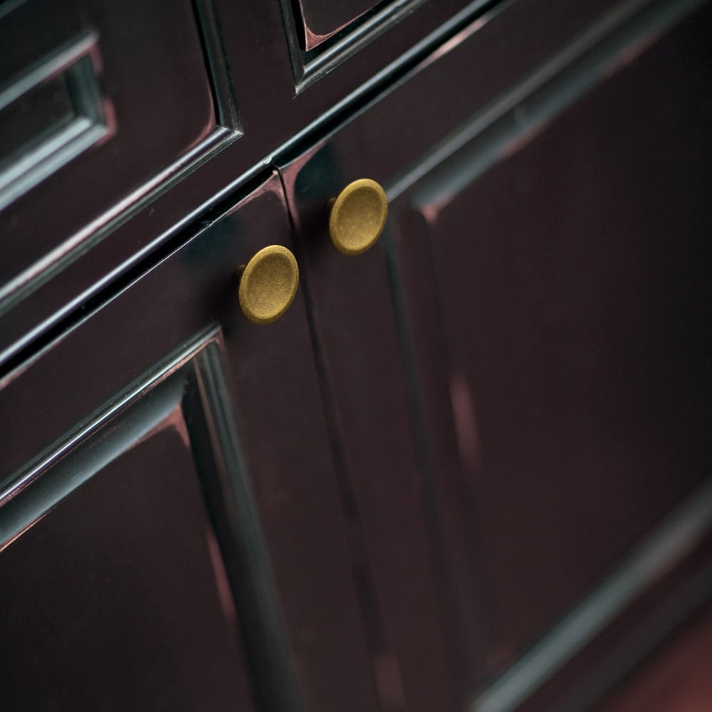 Goo-Ki 12 Pack Antique Brass Cabinet Drawer Knobs, Zinc Alloy Cabinet Handles 1-7/8''Diameter for Dresser,Wardrobe,Cupboard