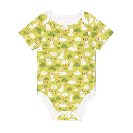 

Matuu Easter Bunny for Baby Short-Sleeve Bodysuit Soft Cotton Comfortable and Breathable Perfect for Newborns and Infants