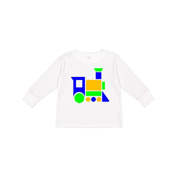 Inktastic Cute Colorful Train Boys or Girls Long Sleeve Toddler T-Shirt