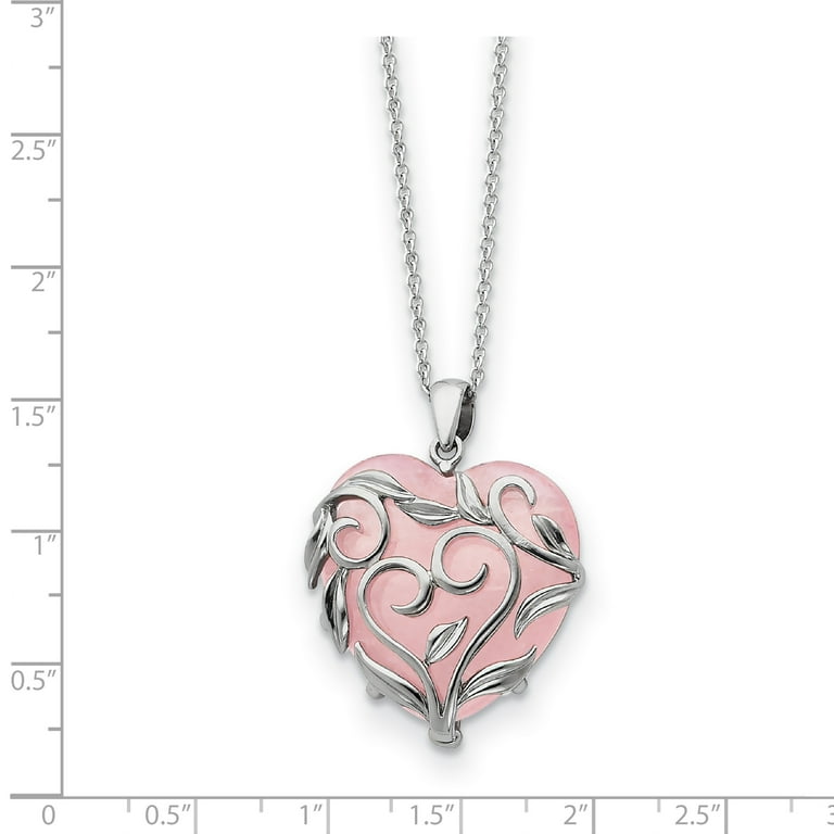 Sterling Silver & Rose Quartz Generous Heart 18in Necklace Sterling Silver & Rose Quartz Generous Heart 18in Necklace