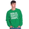 thumbnail image 4 of Worlds Okayest Gramps Relative Family Men's Crewneck Sweatshirt Brisco Brands L, 4 of 5