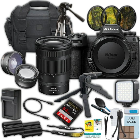Nikon Z6 III Mirrorless Camera with Nikon NIKKOR Z 24-120mm f/4 S Lens   SanDisk Extreme Pro 64GB Memory Card   Camera Case   Battery Travel Charger   Gripster Tripod   50" Tripod   More