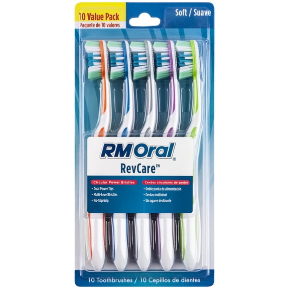 RM Oral RevCare Toothbrushes – Soft – 10 Count