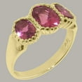 thumbnail image 2 of LBG British Made 14k Yellow Gold ring with Natural Pink Tourmaline Womens Anniversary Ring - 33 size options - Size 11.25, 2 of 7
