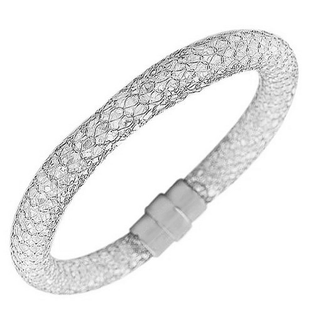 My Daily Styles Stainless Steel Womens CZ Mesh Bracelet