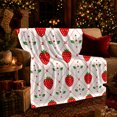 thumbnail image 3 of YShenghong Retro Strawberry Repeat With Floral Diamond Grid Printed Flannel Blanket, 3 of 7