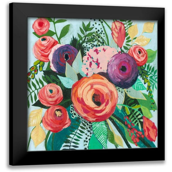 Popp, Grace 12x12 Black Modern Framed Museum Art Print Titled - Halcyon Bouquet II