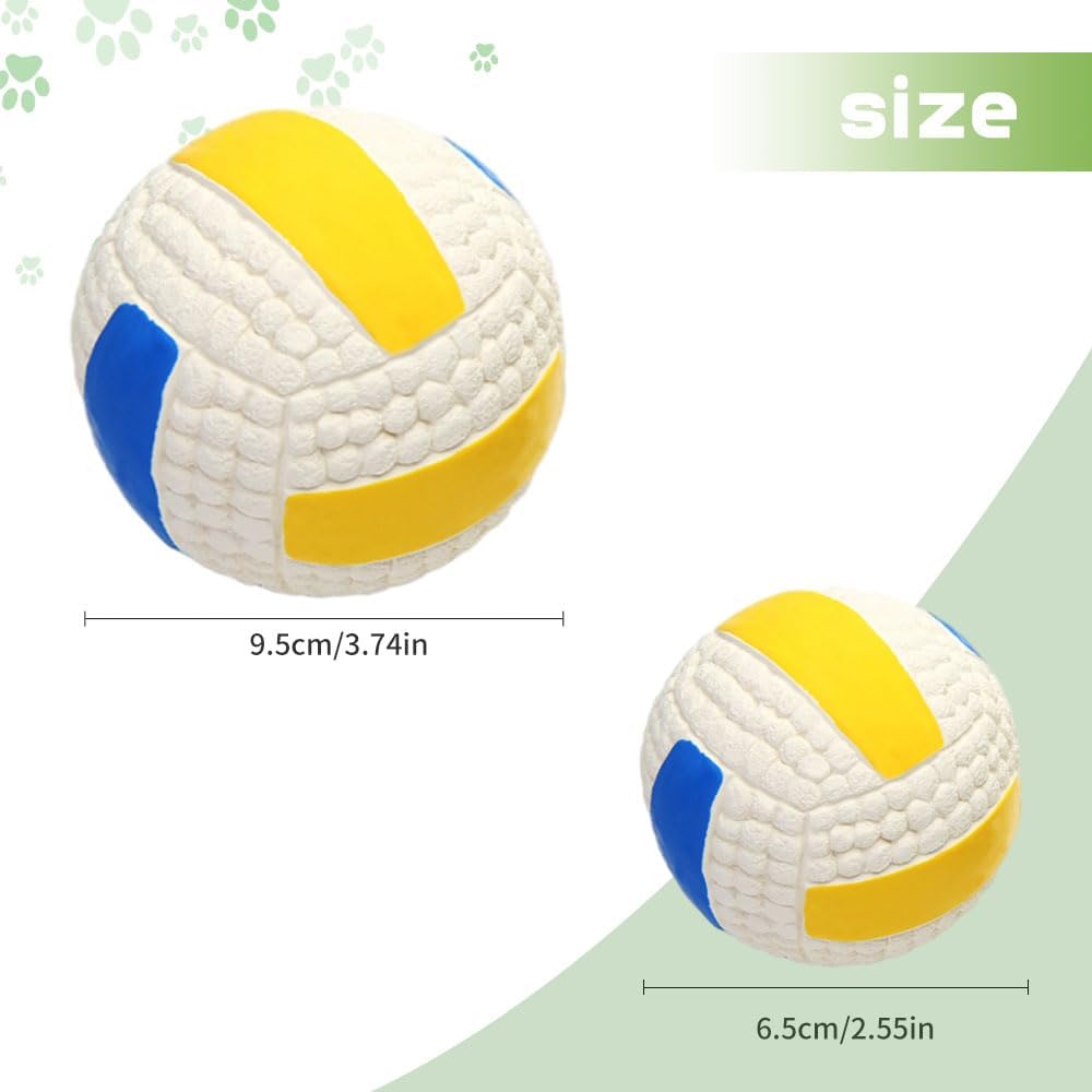 Immortal Toy for Aggressive Chewers, Squeaky Dog Ball Squeaky Dog Toys Natural Latex Rubber Balls for Small Dogs Puppies Cute Dog Squeak Toys Play Ball Tennis Ball, football, volleyball