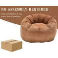 thumbnail image 3 of Bean Bag Chair for Adults and Kids, Corduroy Bean Bag with Filler, Pumpkin Shape, Comfy Stuffed Single Sofa Floor Chair for Living Room, Bedroom, Reading, Gaming, Brown, 3 of 8