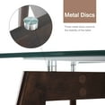thumbnail image 3 of Ivinta Modern Round Glass Home Kitchen Small Dining Table Brown Oak Legs 31.5 inch, 3 of 6