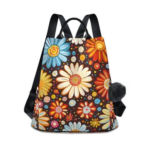 FORMRS Women's Travel Backpack Purse Anti-Theft Hidden Pockets Casual Shoulder Bag, Blooming Flowers