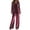 Wine, variant on Velour Sets for Women 2 Piece Scoop Neck Long Sleeve Tops Wide Leg Pants Fuzzy Casual Loungewear Outfits(Medium,Purple)