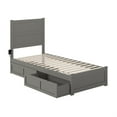 thumbnail image 3 of NoHo Twin Extra Long Bed with Footboard and 2 Drawers in Grey, 3 of 5