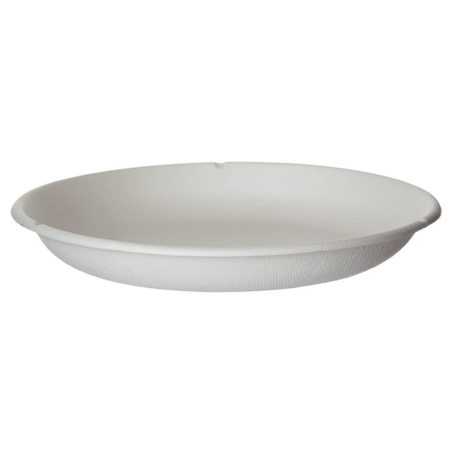 ECO PRODUCTS Bols Compostables 9 Pouces Peu Profonds, Caisse de 400, Fibres Naturelles Moulées Jetables Blanches, Rondes, Sans Arbre, Plus Résistantes Que le Papier & Styrofoam, Couvercle Disponible, Fibres Naturelles Moulées Renouvelables, ASTM