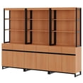thumbnail image 6 of WAMPAT 3-Piece Modern 72" Tall Library Bookcases with Metal Base & Adjustable Shelves, Wood Bookshelves with Storage Cabinet & Open Shelves for Home Office & Living Room, Mocha, 6 of 6