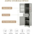 thumbnail image 4 of Tall Bathroom Floor-Standing Storage Cabinet with Drawers and Adjustable Shelves, Floor Cabinet Multifunctional Bathroom Storage Organizer Rack Stand for Bathroom, 4 of 15