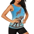 thumbnail image 2 of Vsdgher Elephant Giraffe Print Tank Top Sports Vest Bra for Women Sports ,Performance Stretchy Quick Dry Sports Workout Running Top Vest with Removable Pads, 2 of 8