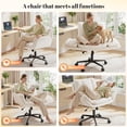 thumbnail image 3 of Romorgniz Criss Cross Chair with Wheels Plush Fleece Vanity Chair with 5-Gear Adjustable Armrests Ergonomic Office Chair for Home Office,White, 3 of 11