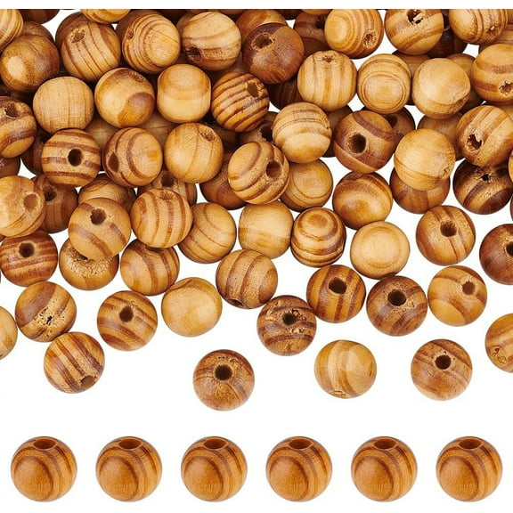 200 Pcs 12mm Natural Wooden Beads Round Loose Spacer Beads Brown Wooden Macrame Beads 3 mm Hole Unfinished Wood Painted Beads for Bracelets