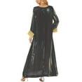 thumbnail image 4 of Mnyycxen Women's Muslim Long Kaftan Abaya Long Sleeve Embroidered Crewneck Maxi Dresses Causel Loose Flowy Tent Dress, 4 of 5