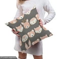 thumbnail image 5 of Ambesonne Woodsy Fabric by the Yard Upholstery, Sleeping Animal Silhouettes, 2 Yards, Grey Peach, 5 of 5