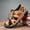 Dark Brown, variant on Men's Closed-Toe Leather Hiking Sandals, Adjustable Quick-Lock Outdoor Sports Sandals