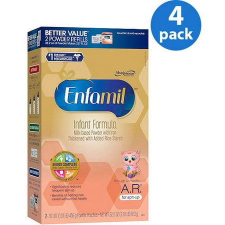 Enfamil A.R. baby formula - 32.2 oz Powder Refill Box, Pack of 4