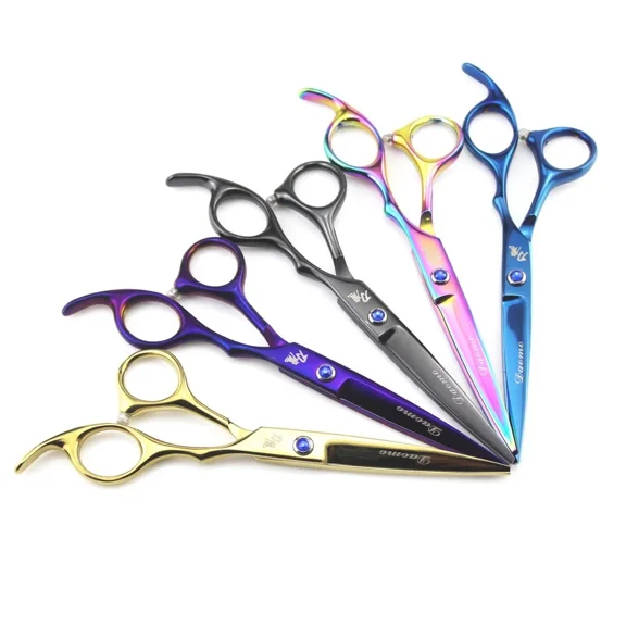 black  Freelander 6 inch tooth scissors flat scissors for barbers and hairdressers special fine scissors for thinning haircuts and hair