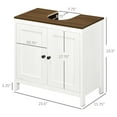 thumbnail image 3 of Bathroom Sink Cabinet, Floor Standing Under Sink Organizer, Freestanding Vanity with Adjustable Shelf, Double Door Storage, Antique White, 3 of 9